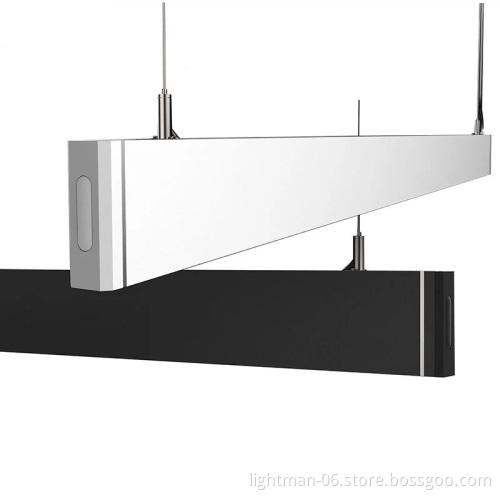 Suspended LED Pendant Linear Light Fixtures: 36W-48W, White/Black, 600mm-1200mm Length